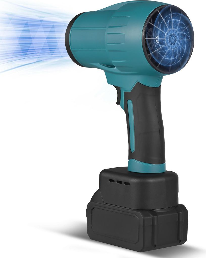 Handheld Electric Air Duster Cordless 35000RPM Stufenlos einstellbare Geschwindigkeit Jet Dry Blower mit Brushless Motor 21V Akku Anti-Rutsch Ergon...