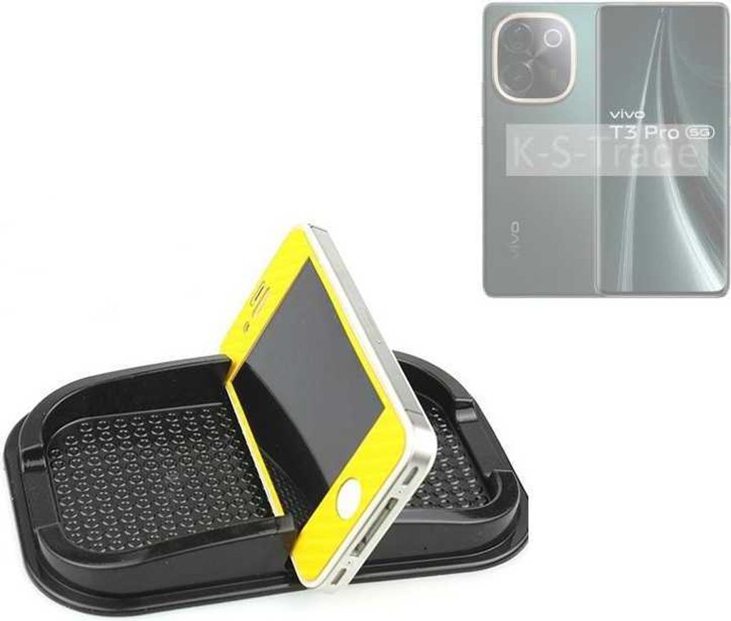 K-S-Trade Auto Anti Rutsch Matte Smartphone-Halter kompatibel mit Vivo T3 Pro 5G Haft Pad Armaturenbrett Handy-Halterung Silikon