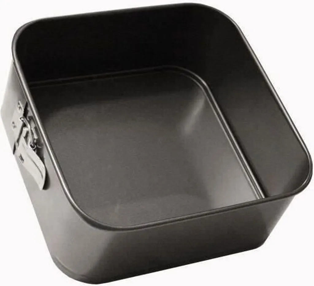 Tortiera Quadrata 22x22x7 cm Acciaio al Carbonio Antiaderente Antracite