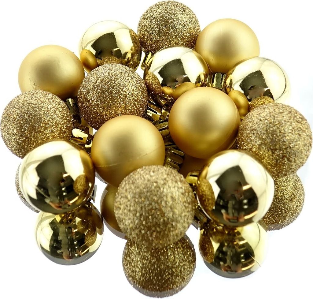 Weihnachtskugeln Goldfarben bruchfest  Ø 3 cm aus Produktbild 