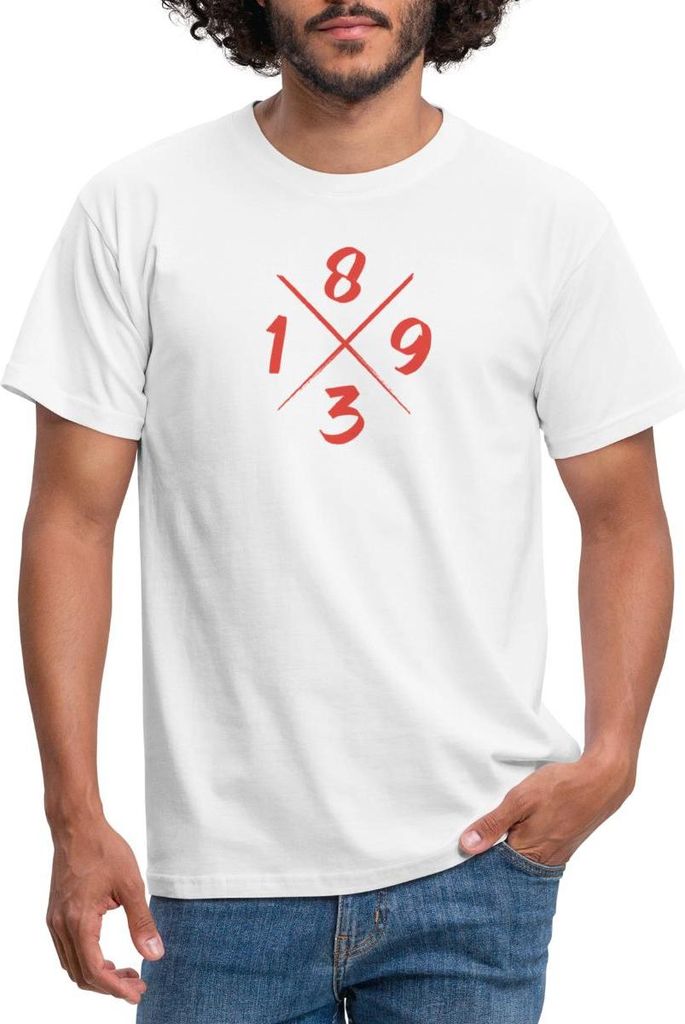 Spreadshirt Stuttgart 1893 Fußball Fan Männer T-Shirt, L, Weiß