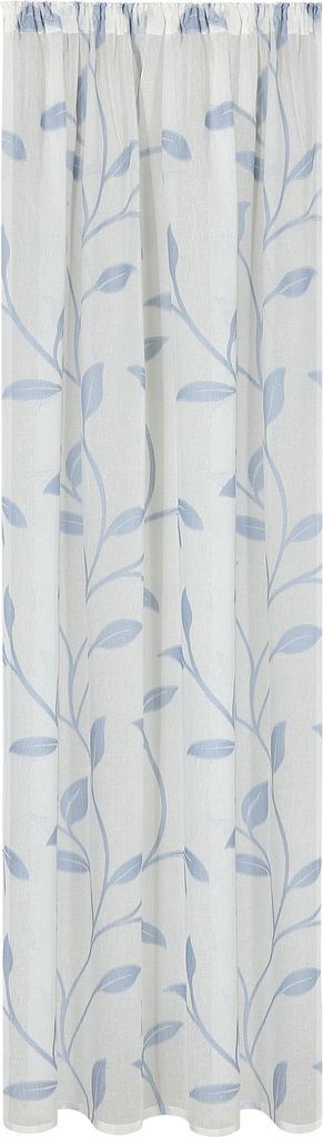 Gerster Schal mit Tunneldurchzug und Kräuselband Scherli Blattranke B = 140 x H =245 cmHalbtransparent We Floral petrol