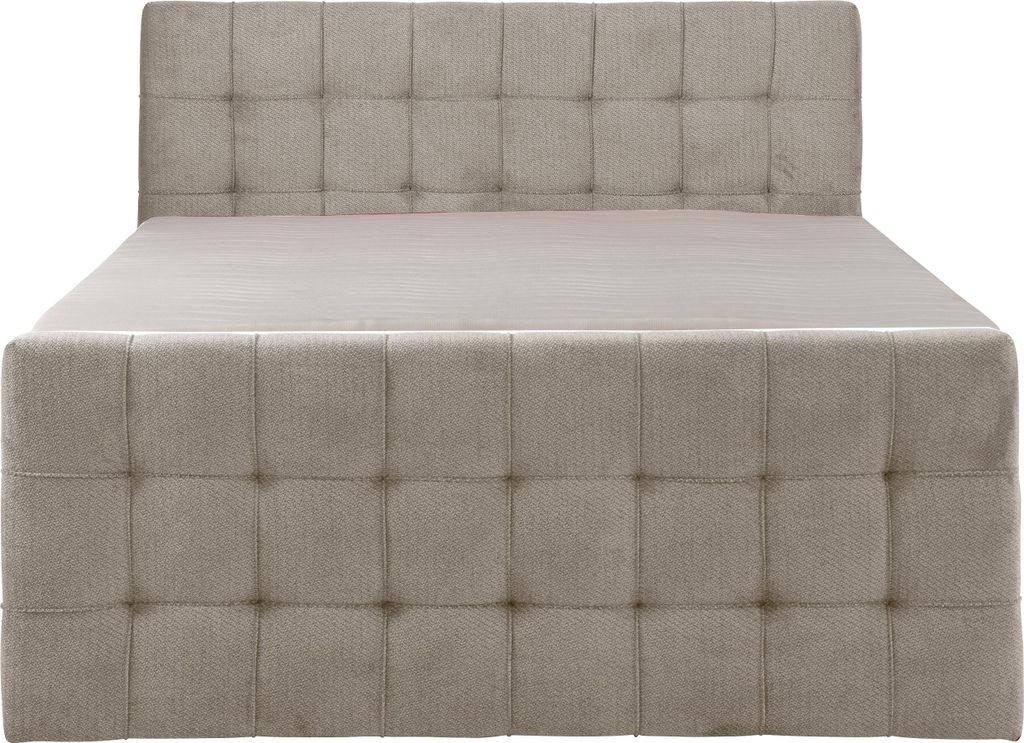 KSHOMECONCEPT Boxspringbetten mit Bettkasten IMPERIAL 160x200 cm, Bonell Matratze H3, Beige