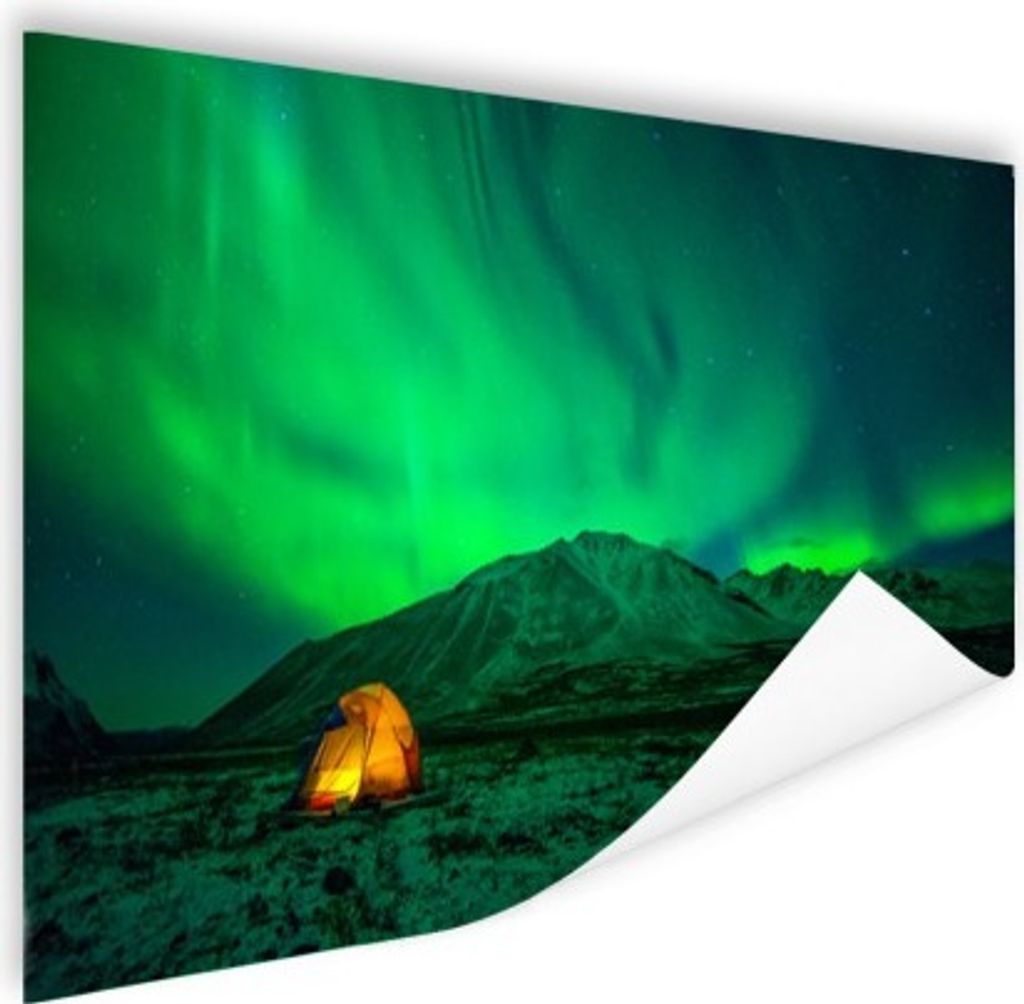 MuchoWow Poster Nordlichter - Zelt - Berg 60x40 cm - Schlafzimmerdekoration