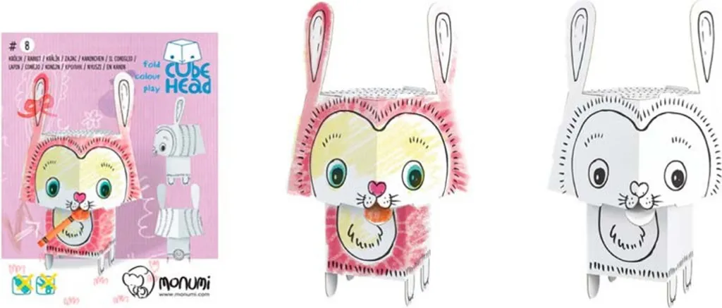 Cahier de Coloriage 3D Enfant Lapin MONUMI Jouet Créatif en Carton