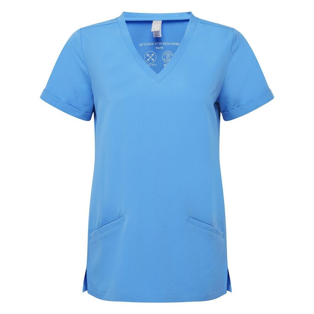 Onna - Arbeitsschürze Zum Aufrollen für Damen PC5592 (S) (Ceil Blau)