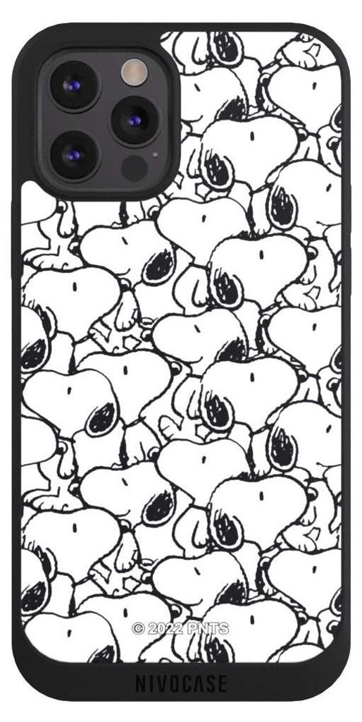 NIVOCASE Handyhülle für Apple iPhone 12 Pro Hülle NIVOpure Case Schwarz Muster Peanuts Snoopy