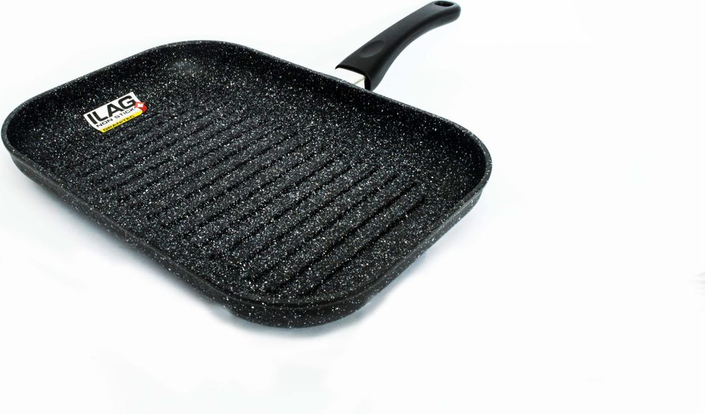 Grillpfanne PROTITAN Linie Granit, schwarz, nicht induktionsgeeignet, 25 x 35 x 4 cm