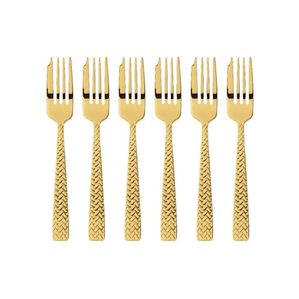 Sambonet Set 6 Kuchengabeln Edelstahl/PVD Gold 52722GA5