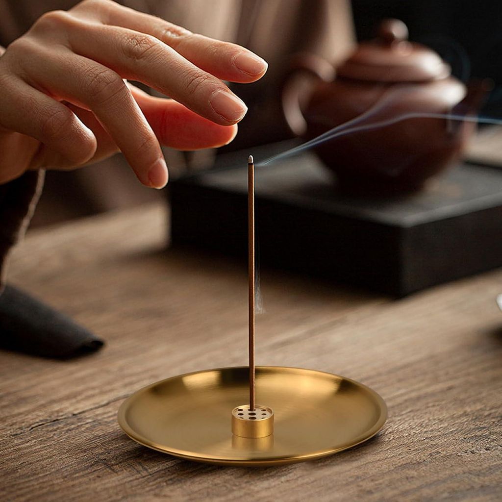 Mini Räucherstäbchenhalter - Messing Räucherstäbchenhalter - Räuchergefäß - Asfänger Räucherstäbchen - Meditation Yoga - Teestube