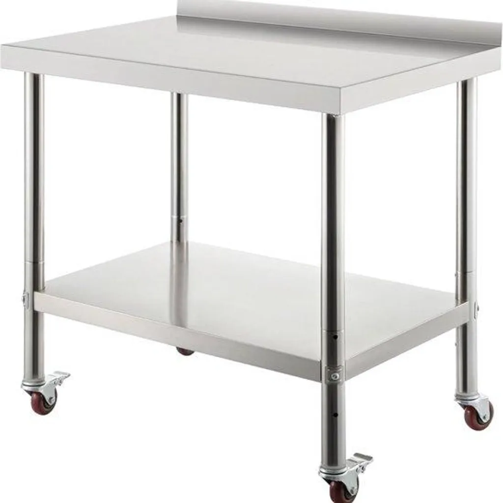 Meuble bas cuisine inox 60x60x88 cm, idéal pour préparation et stockage