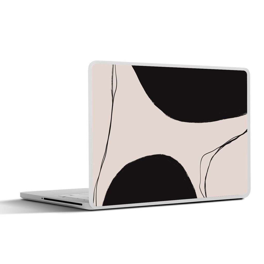 MuchoWow Laptop Aufkleber Sticker Cover Pastell - Schwarz - Minimalismus 31x22.5 cm - Laptop-Deko
