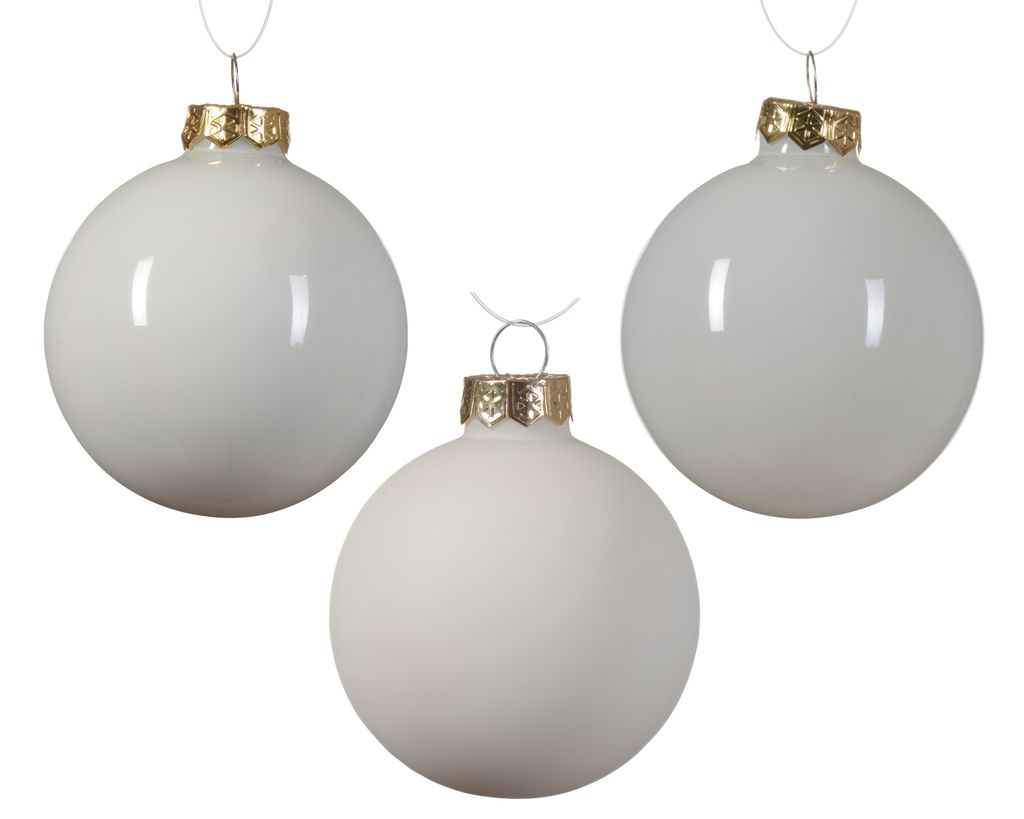 Weihnachtskugeln Glas 5-7cm 21er Set - Wollweiss Produktbild 