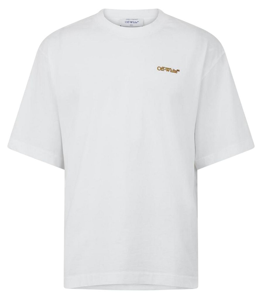 Off White - T-Shirt für Herren/Damen Uni, Baumwolle, Skater GT16683 (L) (Weiß/Zitrusfrüchte)