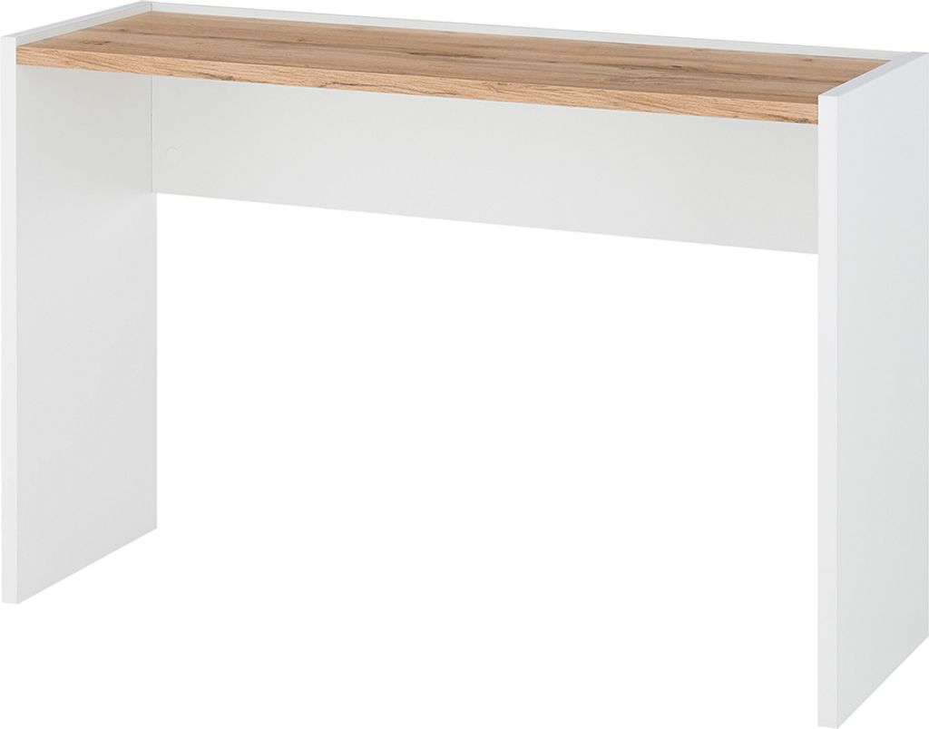 Schlafzimmer-Schminktisch mit 120cm Breite in Weiß mit Eiche - CRISP-61