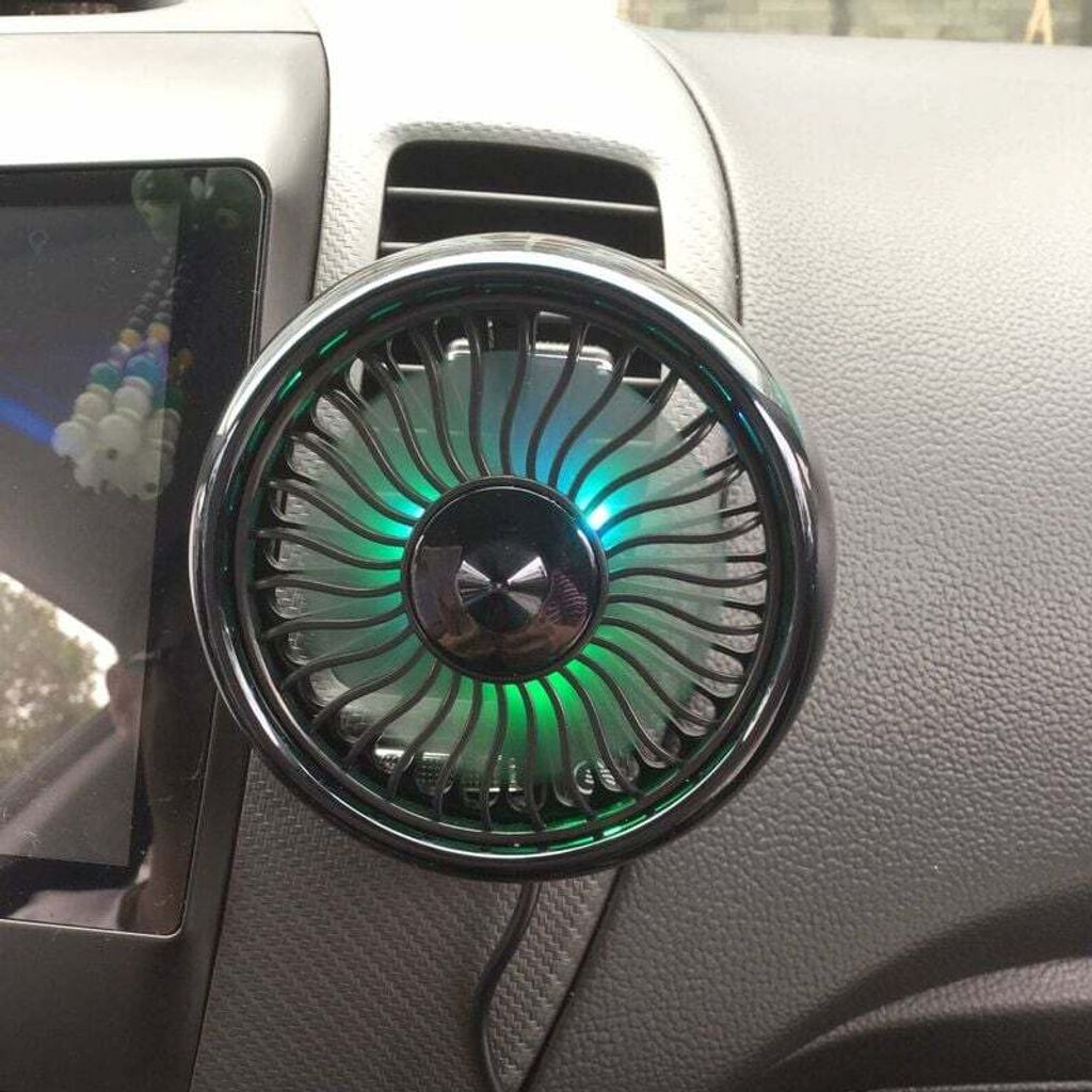 Luftauslass-USB-Ventilator, Mini-Elektro-Auto-Ventilator, 360 ° drehbar, Auto, leistungsstarker Kühlluftventilator für Autos, SUV-Limousinen