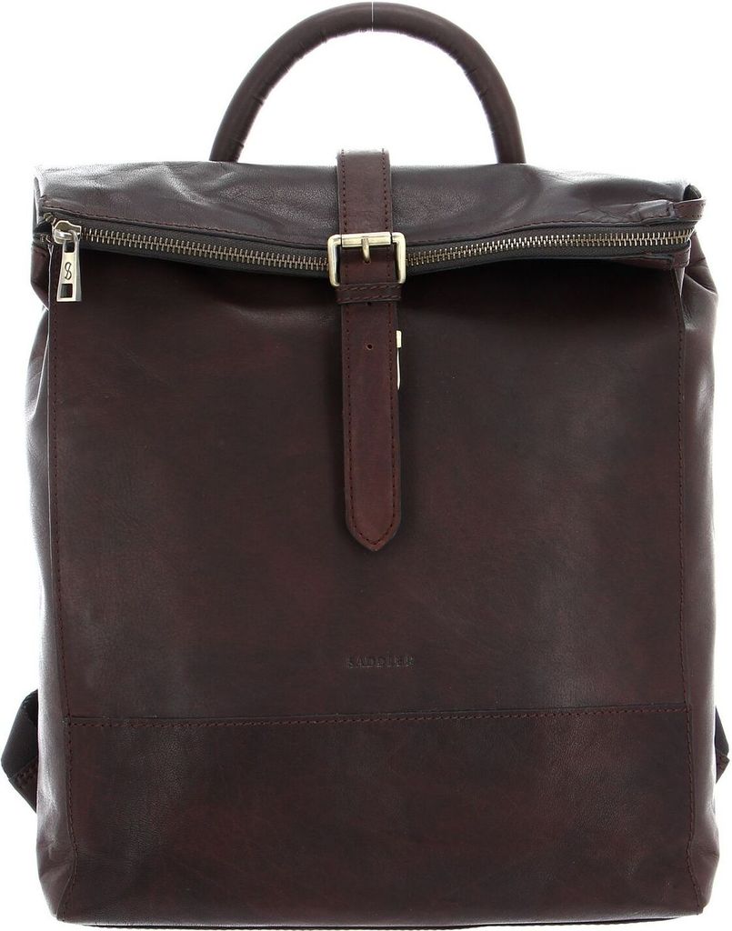 SADDLER Leder Laptoprucksack Rucksack mit Laptopfach Palermo Backpack Dark Brown dunkelbraun