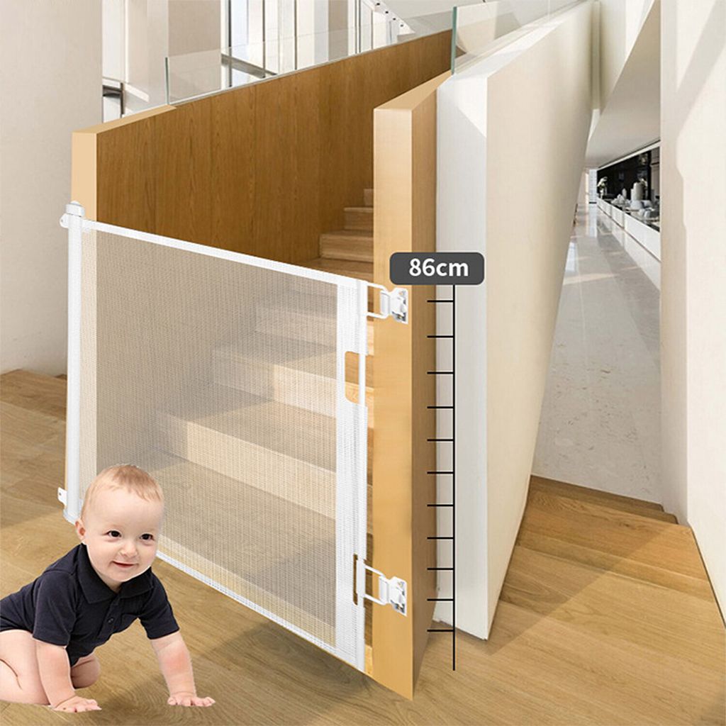 Türschutzgitter, Weiß 0-150cm Kinderschutzgitter, Produktbild 3
