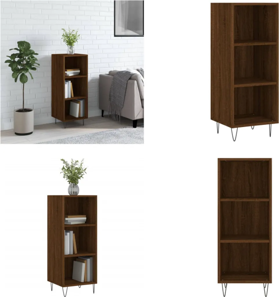 Armadio Portaoggetti Rovere Marrone 34,5 cm | Mobile Multifunzione