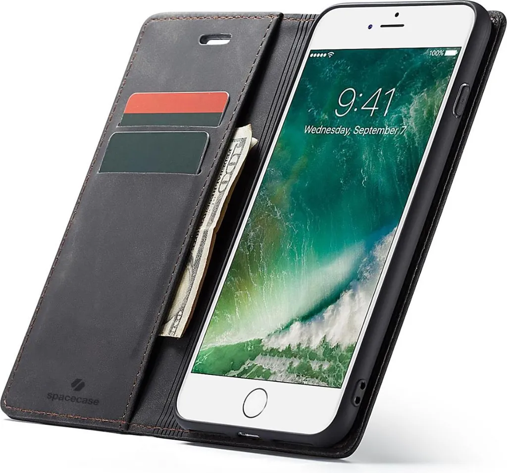 Custodia a Libro iPhone 6s Plus SPACECASE - Eleganza in Nero