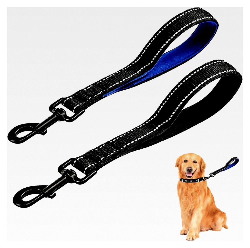 2 Stück Kurzführer für Hunde mit gepolstertem Griff, Nylon Hundeleine für Training, reflektierende Kurzleine für große und mittlere Hunde, Ge...