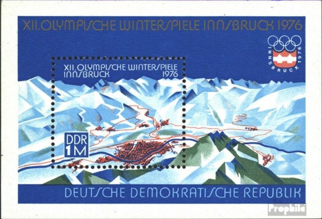 Briefmarken DDR 1975 Mi Block43 (kompl.Ausgabe) gestempelt Olympische Winterspiele / Bl.43