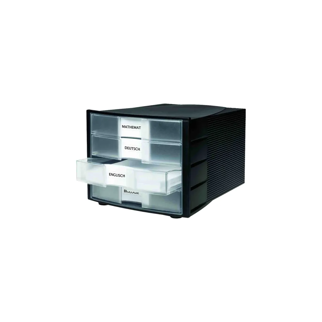 Bloc à Tiroirs IMPULS HAN 1010-X-363 Noir Robuste avec 4 Compartiments A4