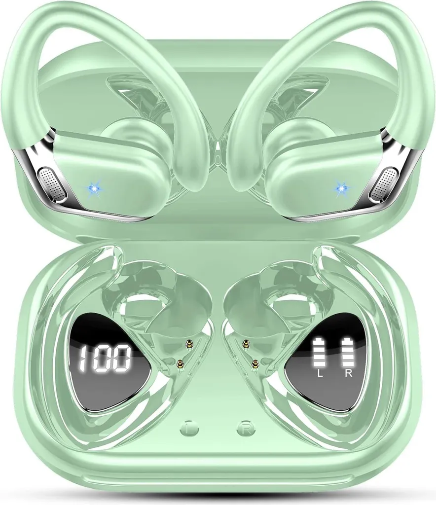 Bluetooth 5.4 Sport Kopfhörer Roségold, In Ear Ohrhörer mit 4 ENC Mikrofonen, Hi-Fi Stereo Bass, 50h Spielzeit, IPX7 Wasserdicht, Dual LED Anzeige