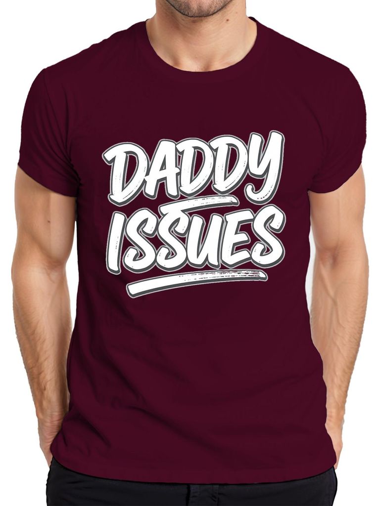 Daddy Issues lustig Geschenk Frauen Geburtstag sarkastisch Retro Herren T-Shirt, Burgundy, 3XL