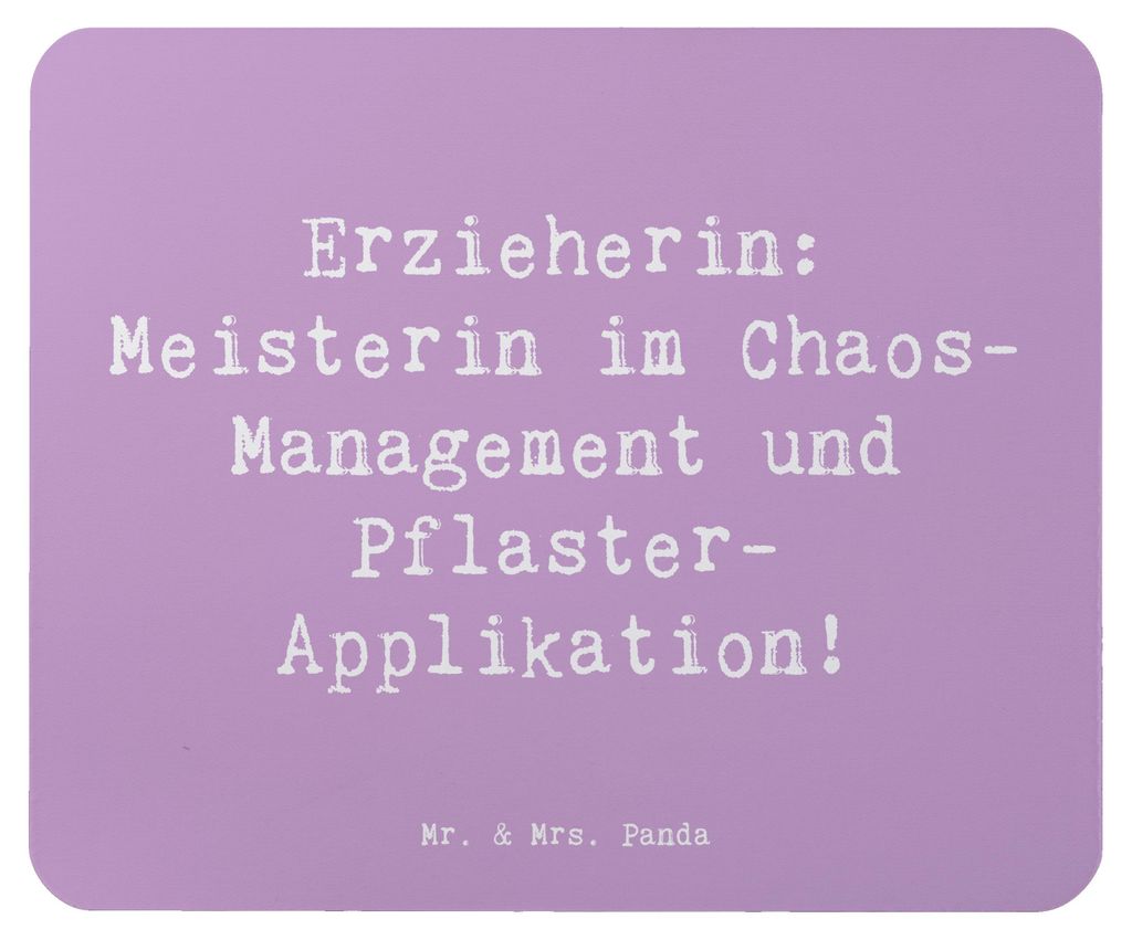 Mr. & Mrs. Panda Mousepad Spruch Erzieherin Chaos-Management - Lavendeltraum - Geschenk, Fantasie, für, Berufsprodukte, Hingabe, Dankbarkeit, Mous...