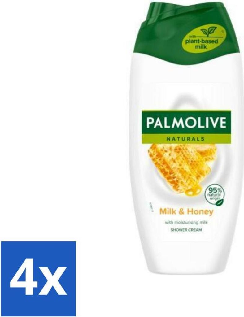 Palmolive Naturals - Duschcreme - Honig & Milch - Feuchtigkeitsmilch - 250 ml - Vorteilspack - 4 Stücke