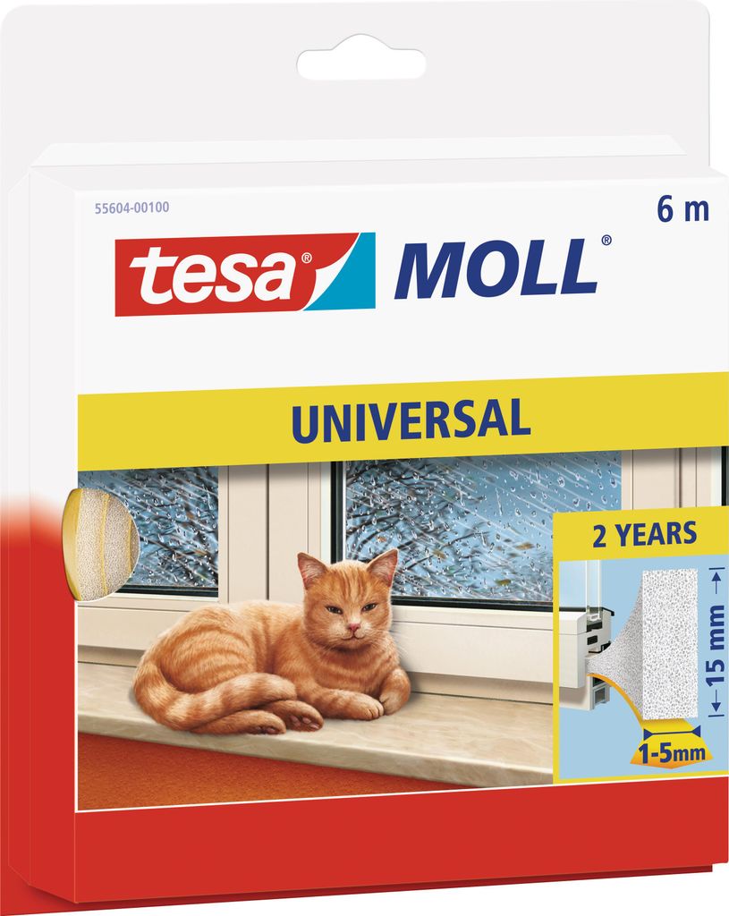 pianka uszczelniająca tesa Moll UNIVERSAL, biała, 15 mm x 6 Zdjęcie produktu 