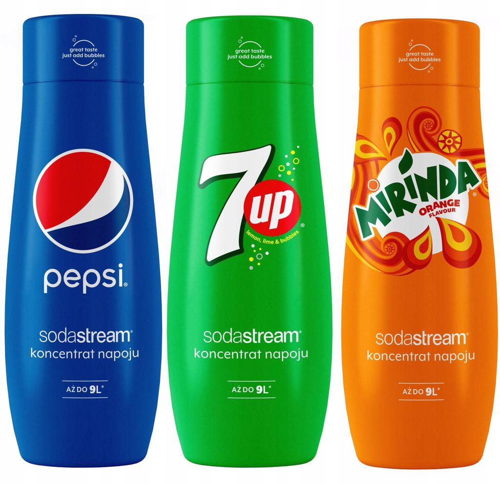 3er-Set SodaStream Pepsi+7UP+Mirinda Konzentrate