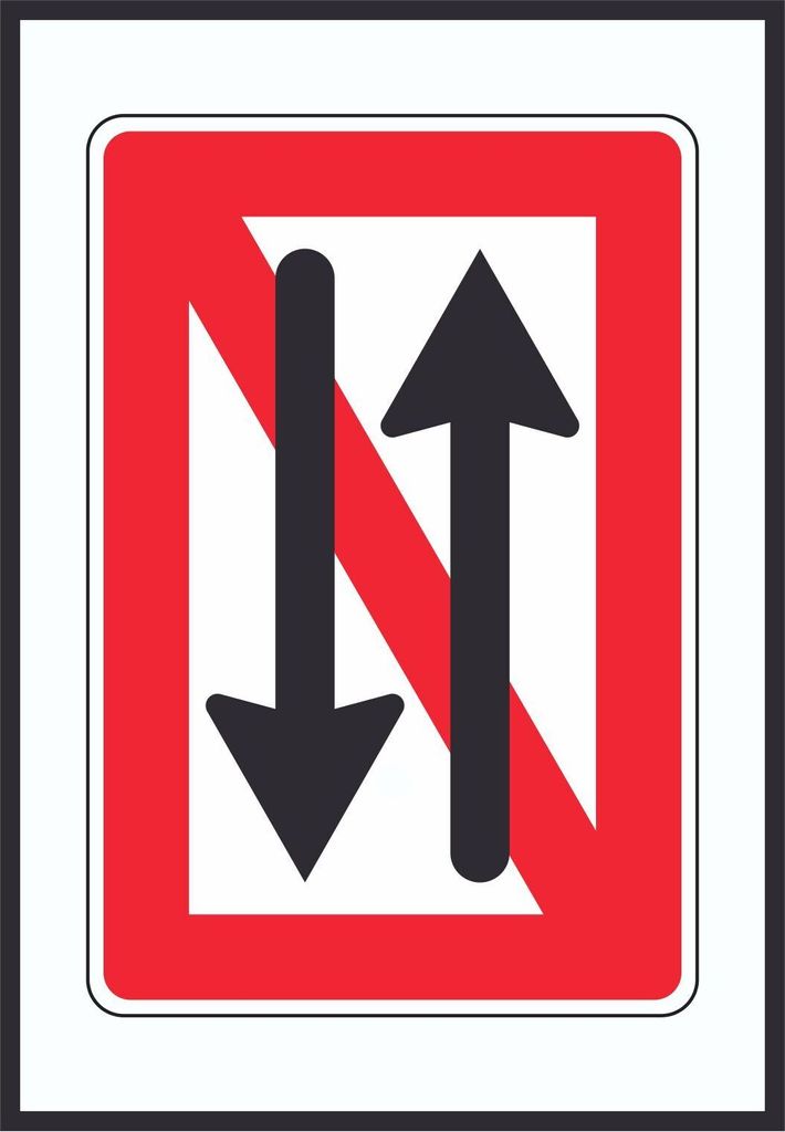 Begegnen und überholen verboten Symbol A2 (420x594mm)