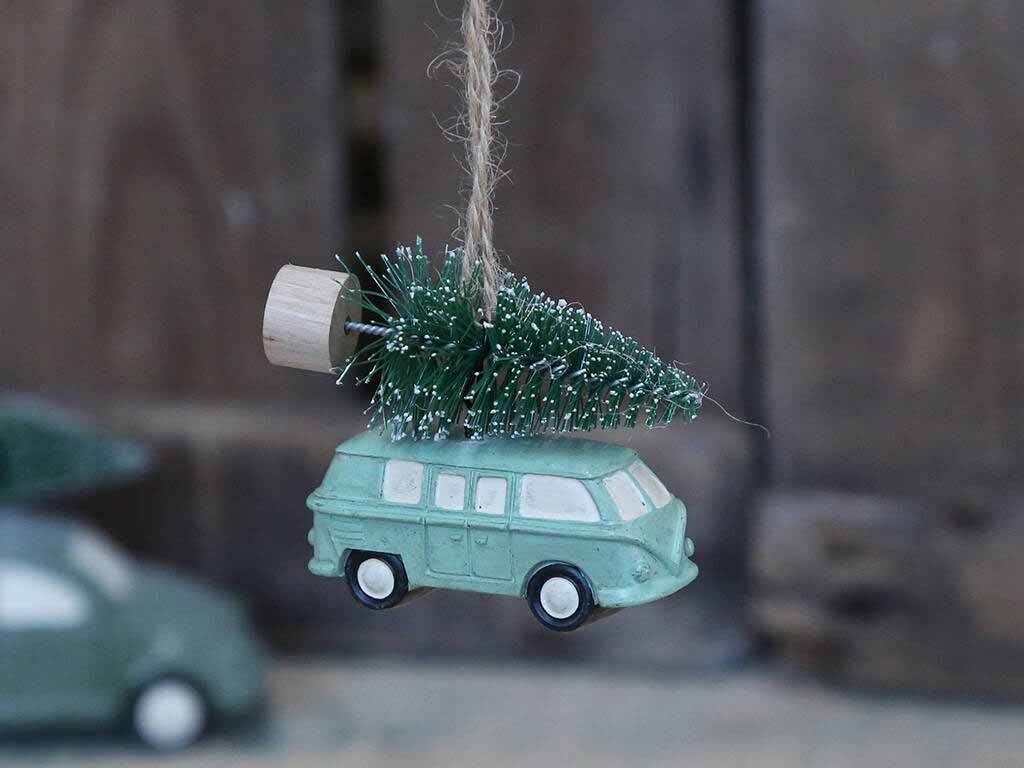 Chic Antique I Auto mit Weihnachtsbaum I Weihnachtsanhänger