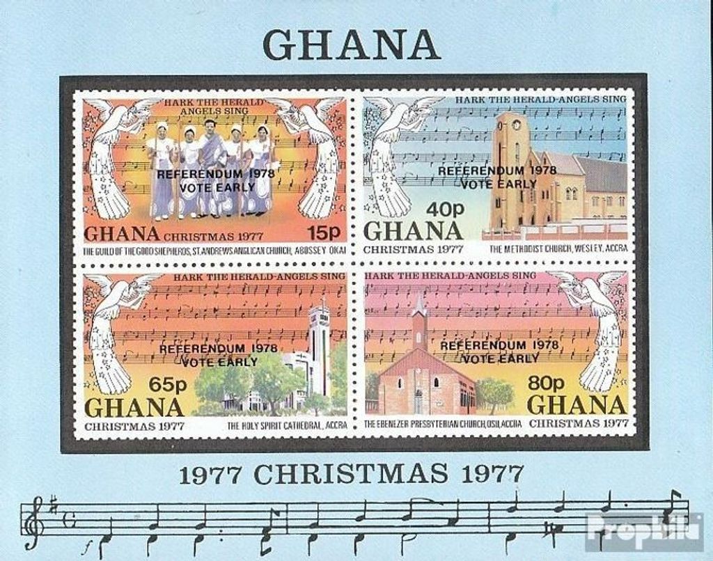 Briefmarken Ghana 1978 Mi Block74 (kompl.Ausg.) postfrisch Referendum
