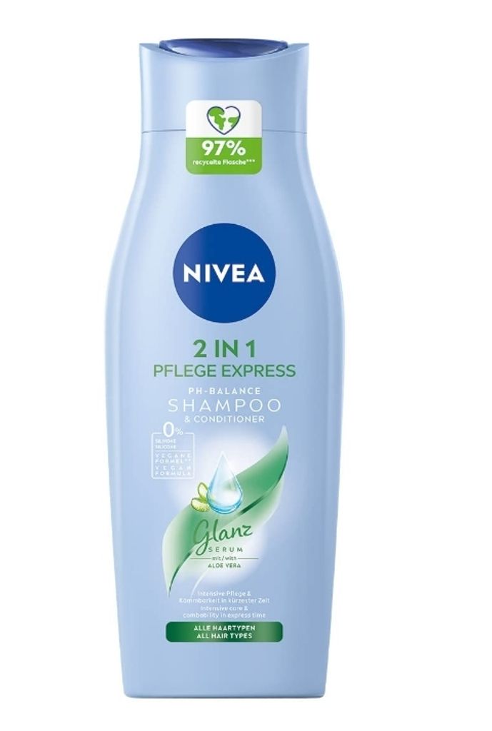NIVEA 2-in-1 Care Express pH-Balance Shampoo + Conditioner 400ml with Aloe Vera