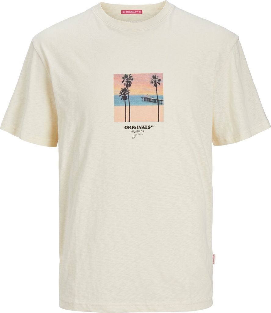 Jack & Jones Aruba Small Photo Kurzarm-t-shirt Beige M Mann Beige M