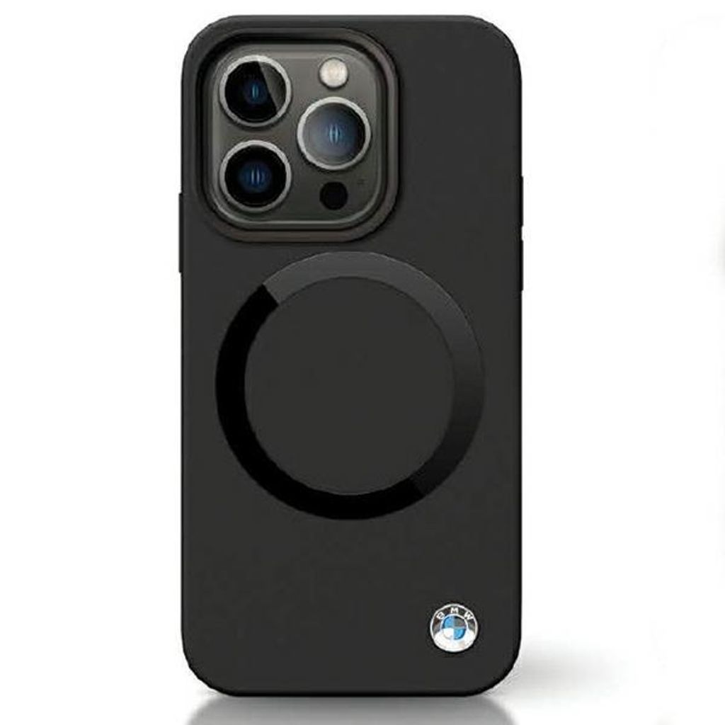 BMW BMHMP14XSILBK2 Hülle für iPhone 14 Pro Max 6,7 schwarz Signature Liquid Silicone MagSafe Handyhülle