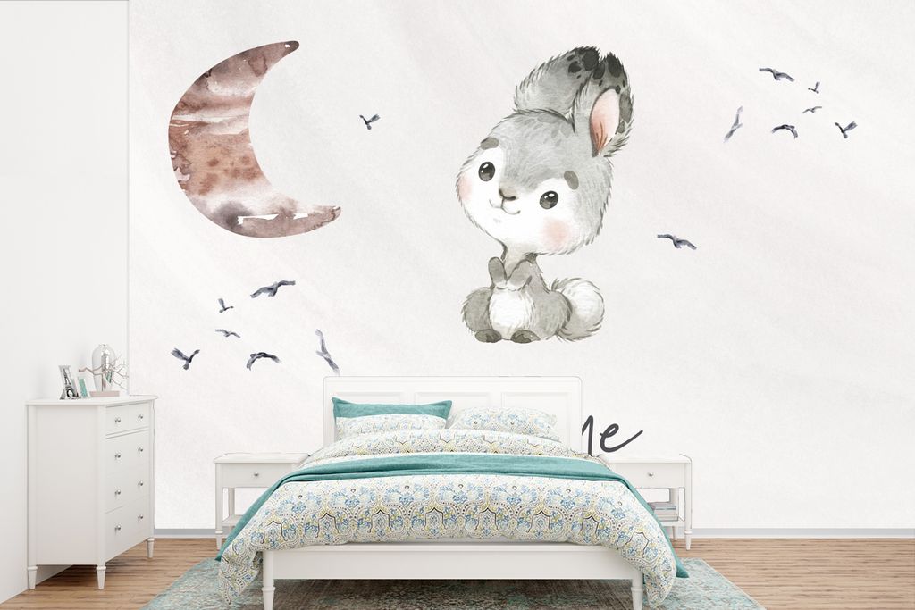 MuchoWow Fototapete für Wohnzimmer oder Schlafzimmer Wandtapete Vinyl Motivtapete Zitate - Kinder - Einzigartig sein - Jungen - Mädchen - Aquar...