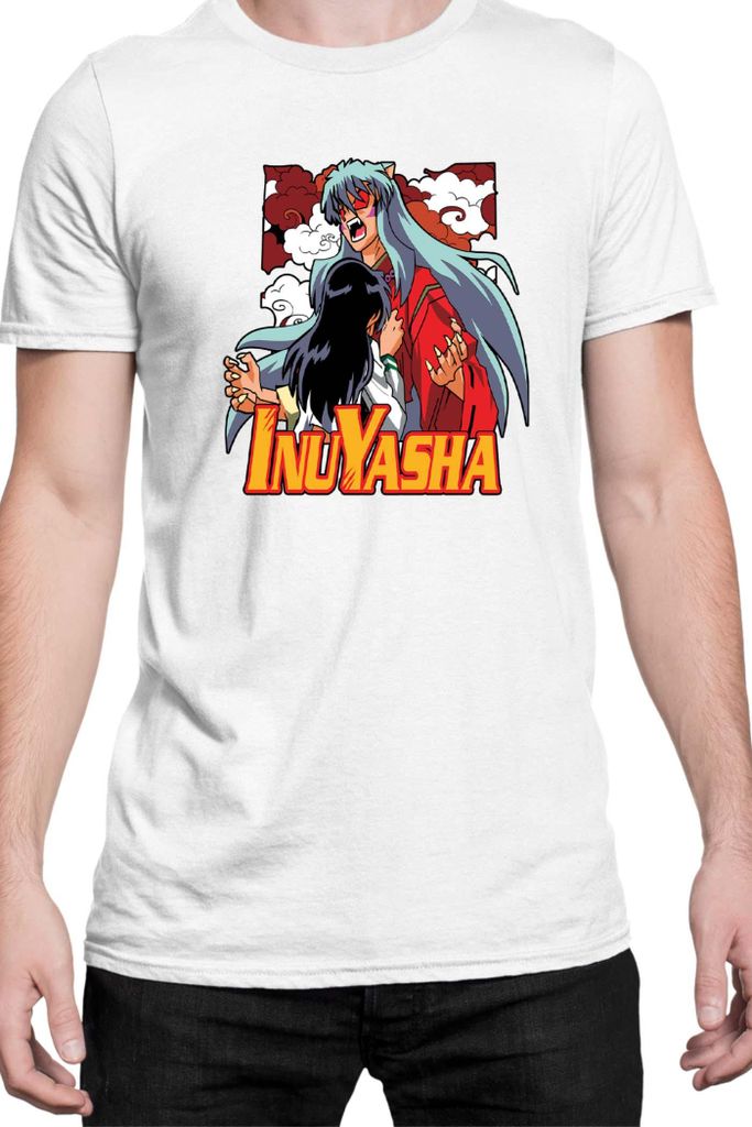 Herren T-Shirt Japan Manga Anime Comics Animation Inuyasha, Man L / Weiß