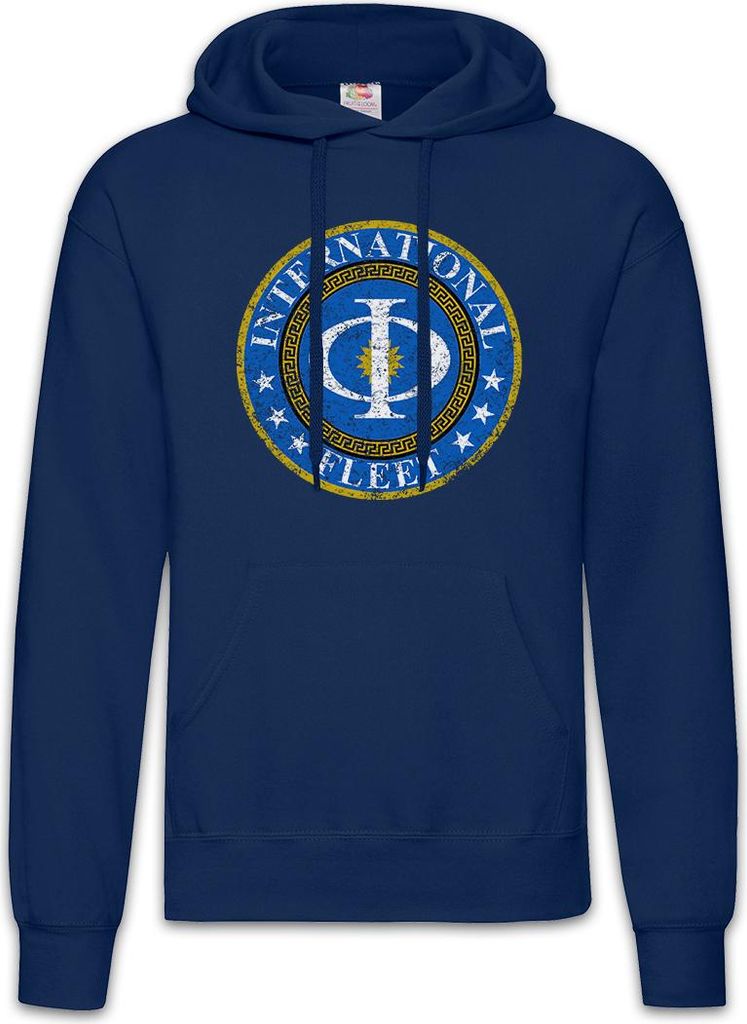 Urban Backwoods Vintage International Fleet Logo, Herren Hoodie, Farbe: Navy, Größe: S