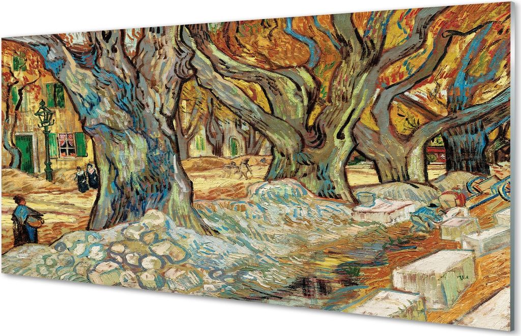 Spritzschutz 100x50 Wandkunst Kunst abstrakter städtischer Markt