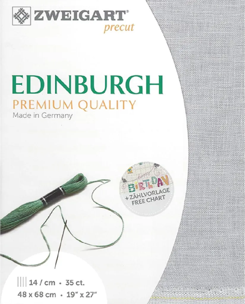 Tessuto Edinburgh 35 ct Zweigart 3217 Grigio Perla 705 Lino 48x68