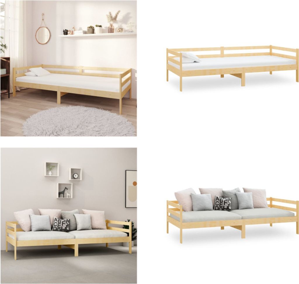 vidaXL Tagesbett Massivholz Kiefer 90x200 cm - Tagesbett - Tagesbetten - Holz Tagesbett - Holz Tagesbetten