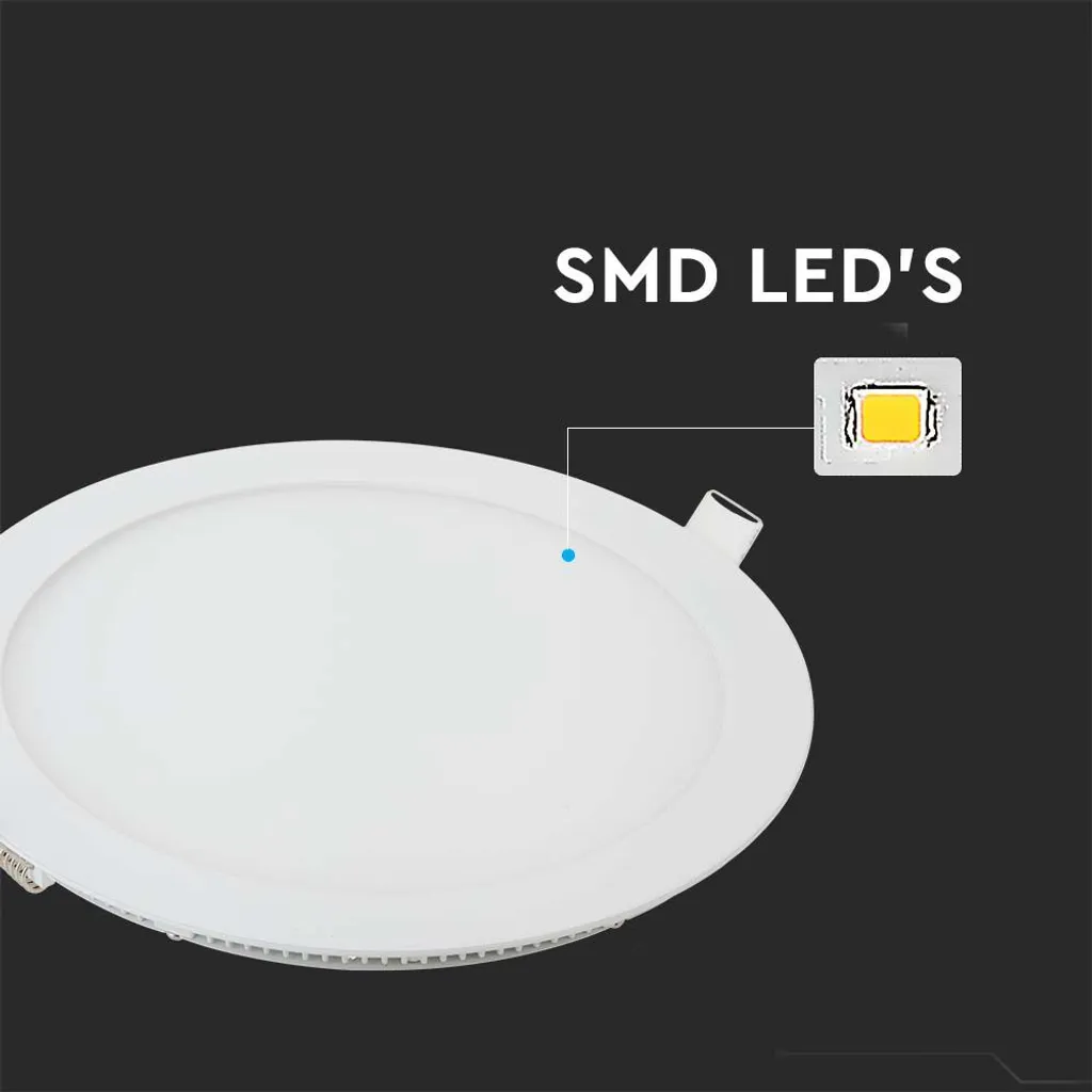 Panneau LED rond miniature série Premium IP20 blanc 12W 1160lm 2700K