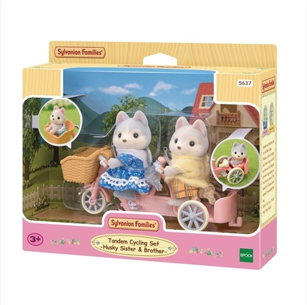 Sylvanian Families Tandemfahrrad-Set - Husky Schwester & Bruder