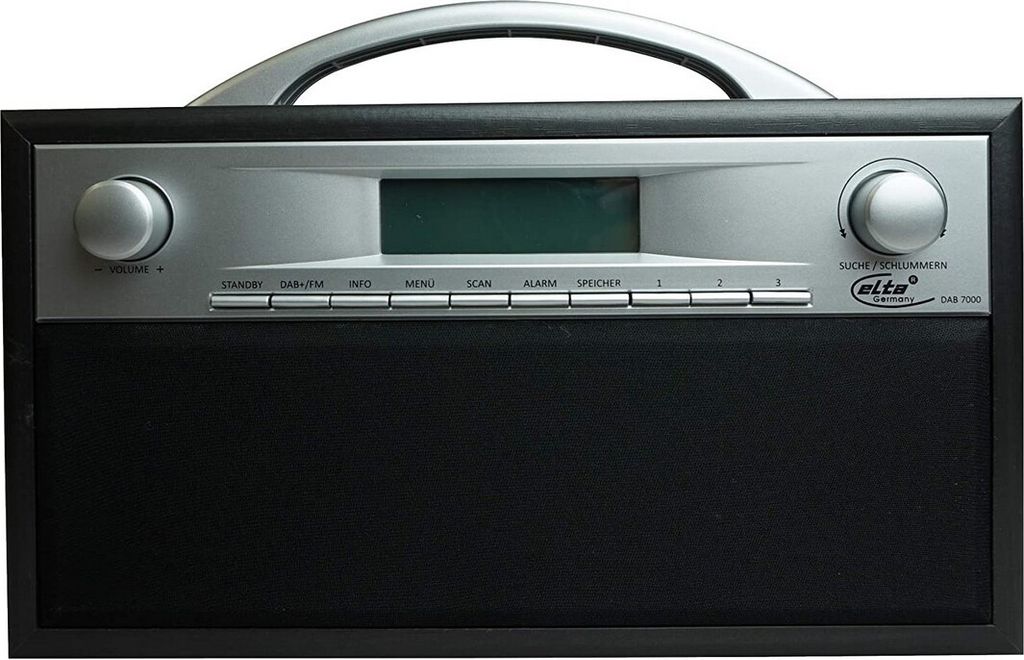 ELTA DAB-7000.1 DAB+ Radio, Holzgehäuse, Schwarz/ Grau Produktbild 