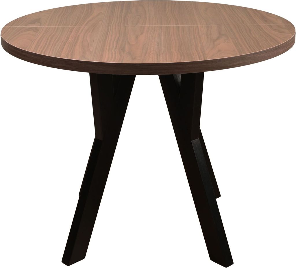 Selsey Osenness – Ausziehbarer Esstisch Holzoptik Nussbaum Wisconsin mit schwarzen Beinen 100–180x100 cm