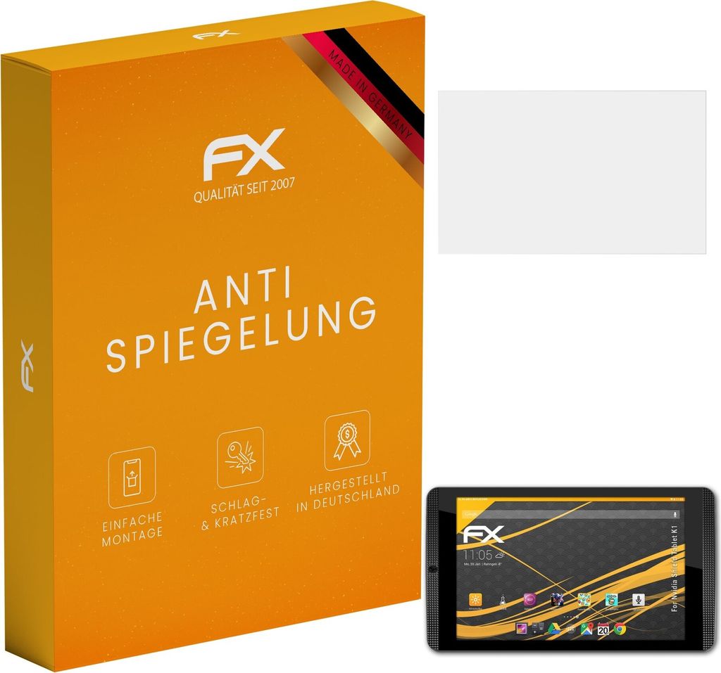 atFoliX FX-Antireflex 2x Schutzfolie kompatibel mit Nvidia Shield Tablet K1 Displayfolie